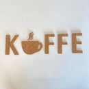 Kaffe bogstaver - Selvklæbende kork