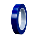 Blå cylindrisk tape med synlig kerne, pænt oprullet.