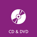 Lilla baggrund med hvidt CD/DVD-ikon og teksten "CD & DVD" nedenunder.
