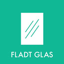Ikon af fladt glas på grøn baggrund med teksten "FLADT GLAS" for affaldssortering.