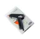 Sort og orange limpistol 40W i emballage med metalstativ.
