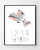Børneplakater med 123 plakat Pastel er lavet i Limited Edition a 100 stk. -  På fotoet er børneplakaten ikke præget.