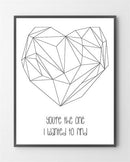 Grafisk plakat med "You're the one" er lavet i Limited Edition a 100 stk. -  På dette foto er plakaten ikke blevet præget.