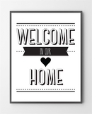 Plakater med Welcome home er lavet i Limited Edition a 100 stk. -  På dette foto er plakaten endnu ikke blevet præget.