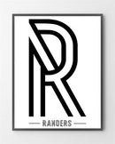 De store plakater med "Randers" er lavet i Limited Edition a 100 stk. -  På dette foto er plakaten ikke blevet præget.